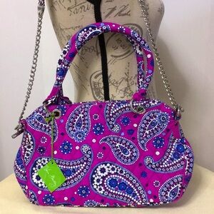Vera Bradley Chain Shoulder Tote Bag Boysenberry Print (Retired)